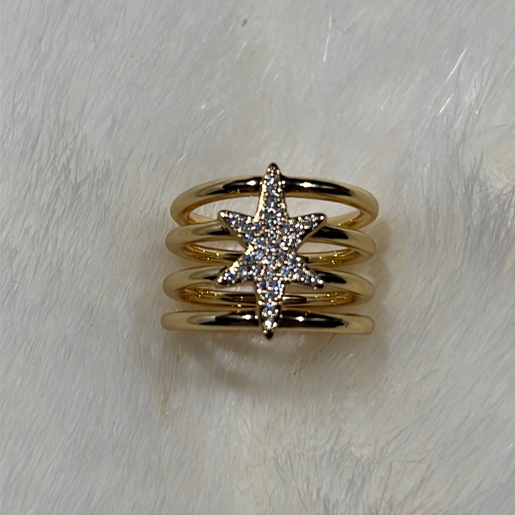 Jules Smith Goldplated Starburst Ring New